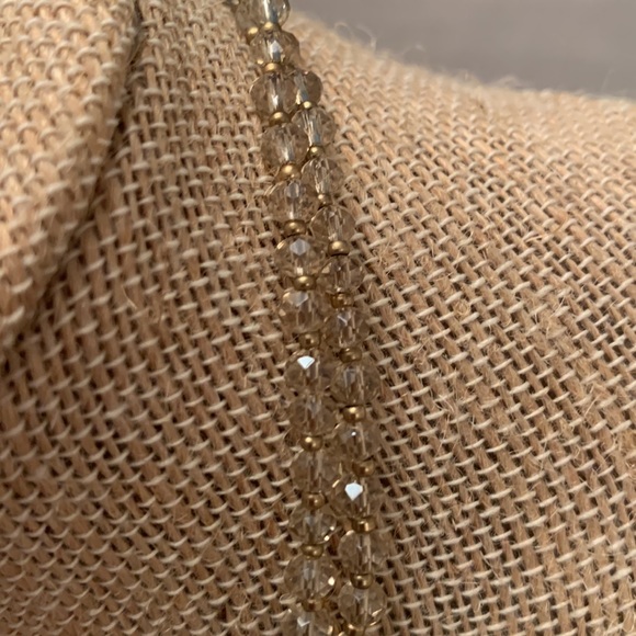 Beaded Neutral Tone Necklace with Gold Tone Tiny Accent Beads - Picture 2 of 9